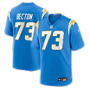Zennovawear Mekhi Becton Los Angeles Chargers Team Game Jersey - Powder Blue