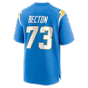 Zennovawear Mekhi Becton Los Angeles Chargers Team Game Jersey - Powder Blue