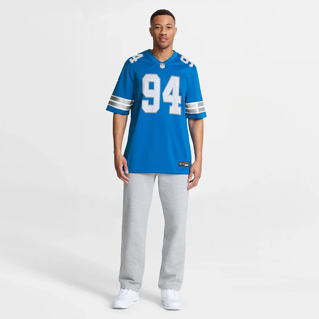 Zennovawear Mekhi Wingo Detroit Lions Team Game Jersey - Blue