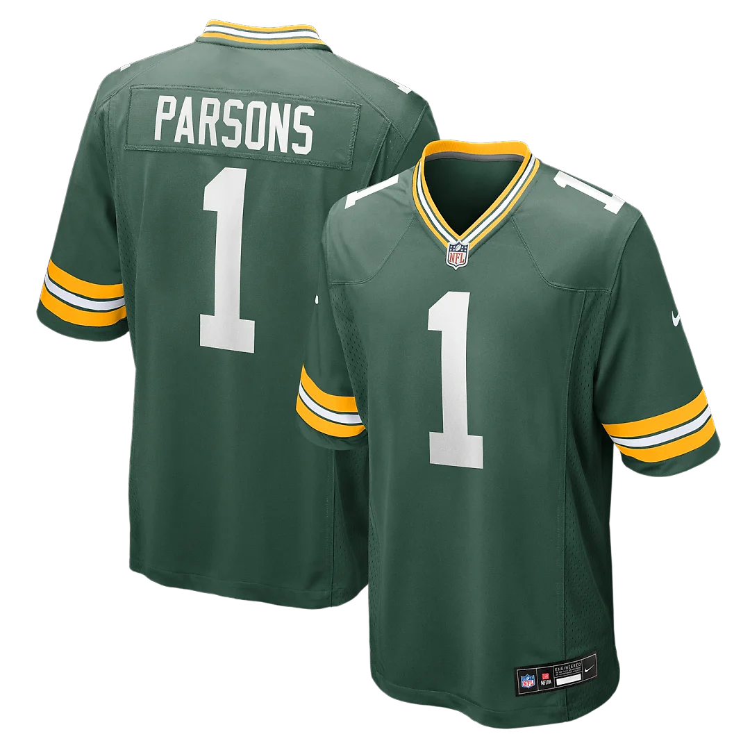 Zennovawear Micah Parsons Green Bay Packers Game Player Jersey - Green