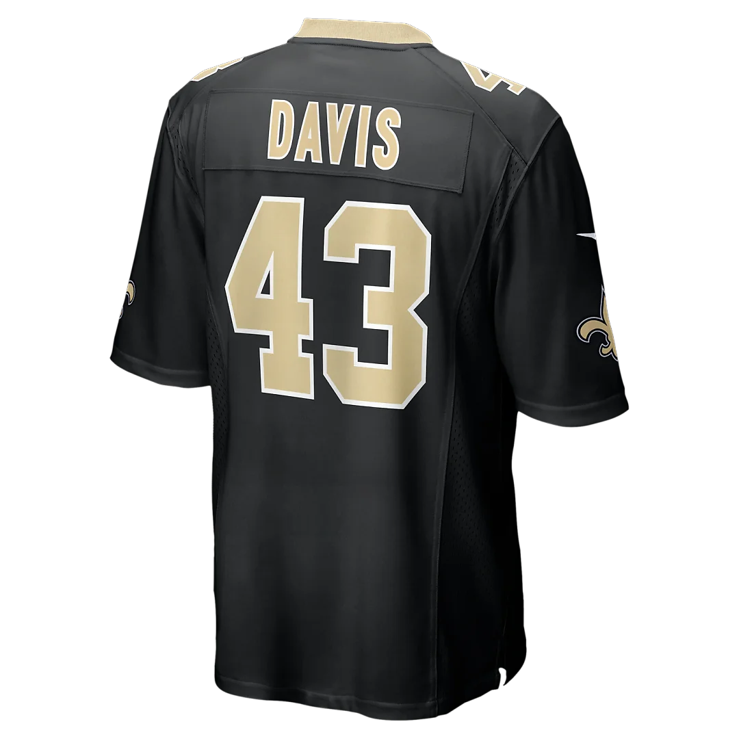 Zennovawear Michael Davis New Orleans Saints Team Game Jersey - Black
