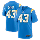 Zennovawear Michael Davis Los Angeles Chargers Game Jersey - Powder Blue