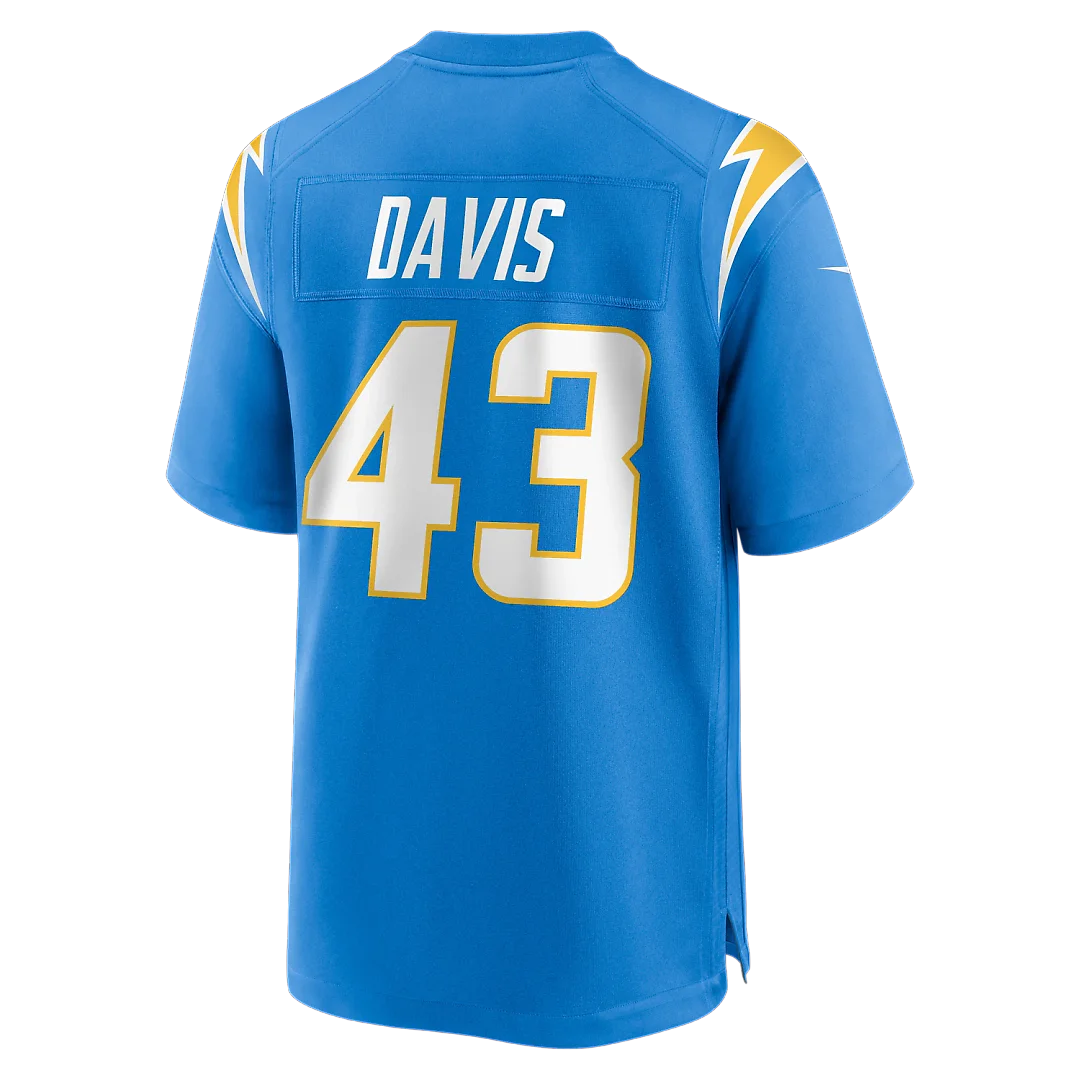 Zennovawear Michael Davis Los Angeles Chargers Game Jersey - Powder Blue