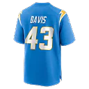 Zennovawear Michael Davis Los Angeles Chargers Game Jersey - Powder Blue