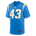 Zennovawear Michael Davis Los Angeles Chargers Game Jersey - Powder Blue