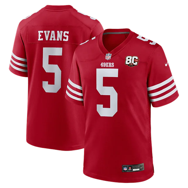 Zennovawear Mike Evans San Francisco 49ers 80th Anniversary Game Jersey - Scarlet
