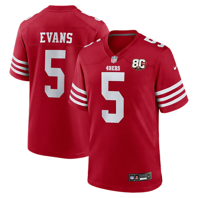 Zennovawear Mike Evans San Francisco 49ers 80th Anniversary Game Jersey - Scarlet