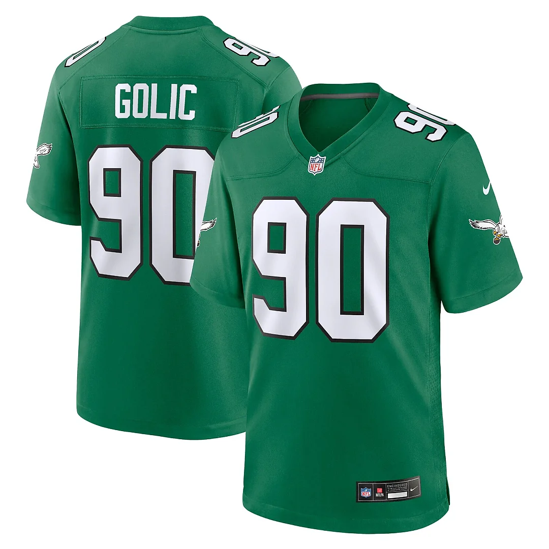 Zennovawear Mike Golic Philadelphia Eagles Retired Player Alternate Game Jersey - Kelly Green