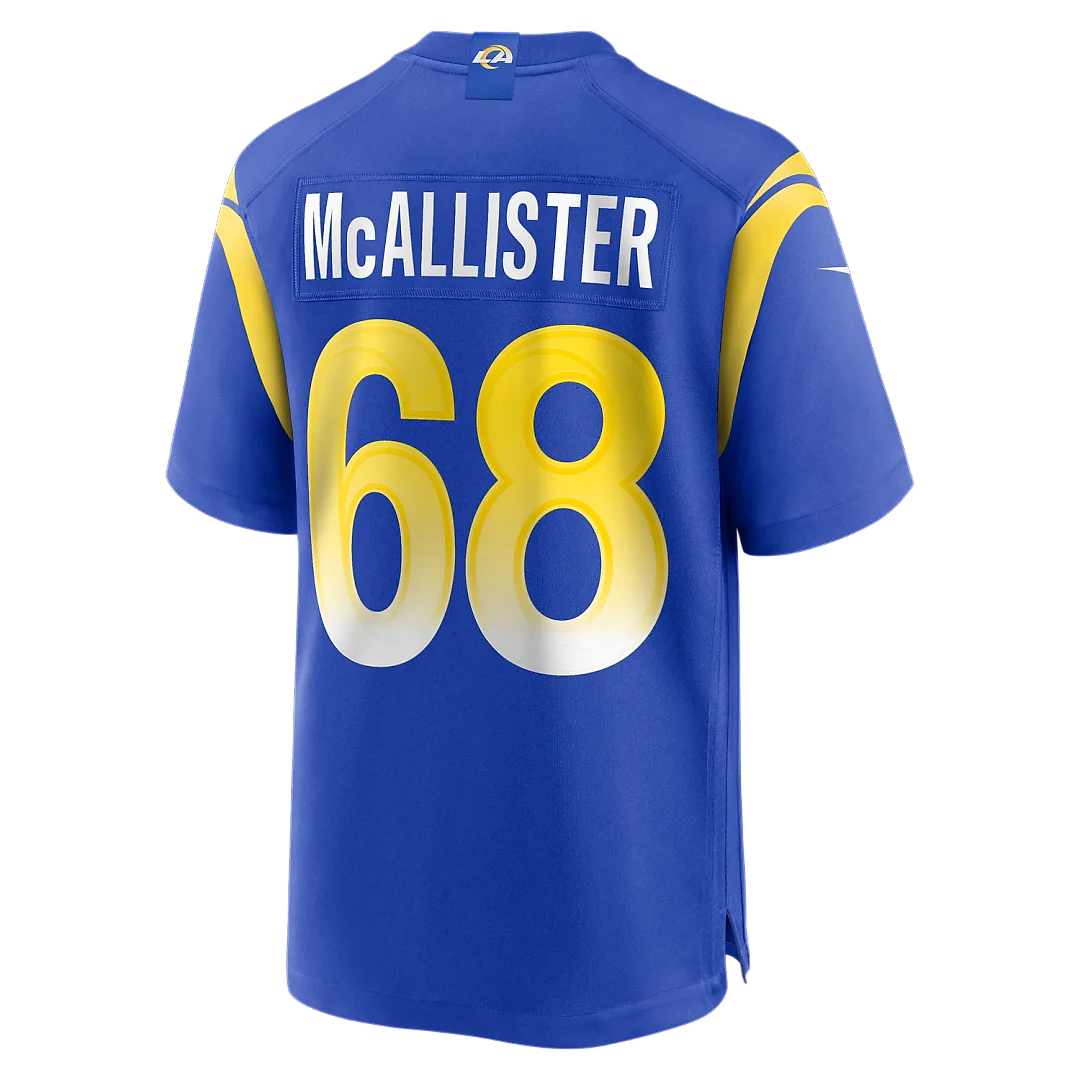 Zennovawear Mike McAllister Los Angeles Rams Home Game Jersey - Royal