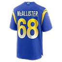 Zennovawear Mike McAllister Los Angeles Rams Home Game Jersey - Royal