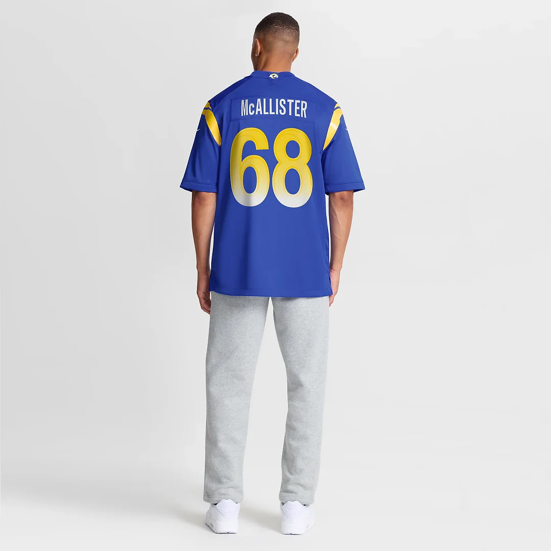 Zennovawear Mike McAllister Los Angeles Rams Home Game Jersey - Royal