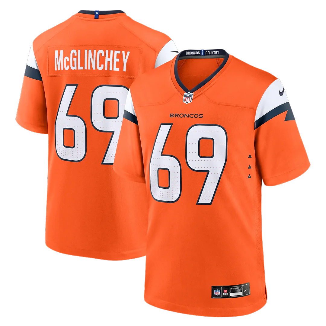 Zennovawear Mike McGlinchey Denver Broncos Team Game Jersey - Orange