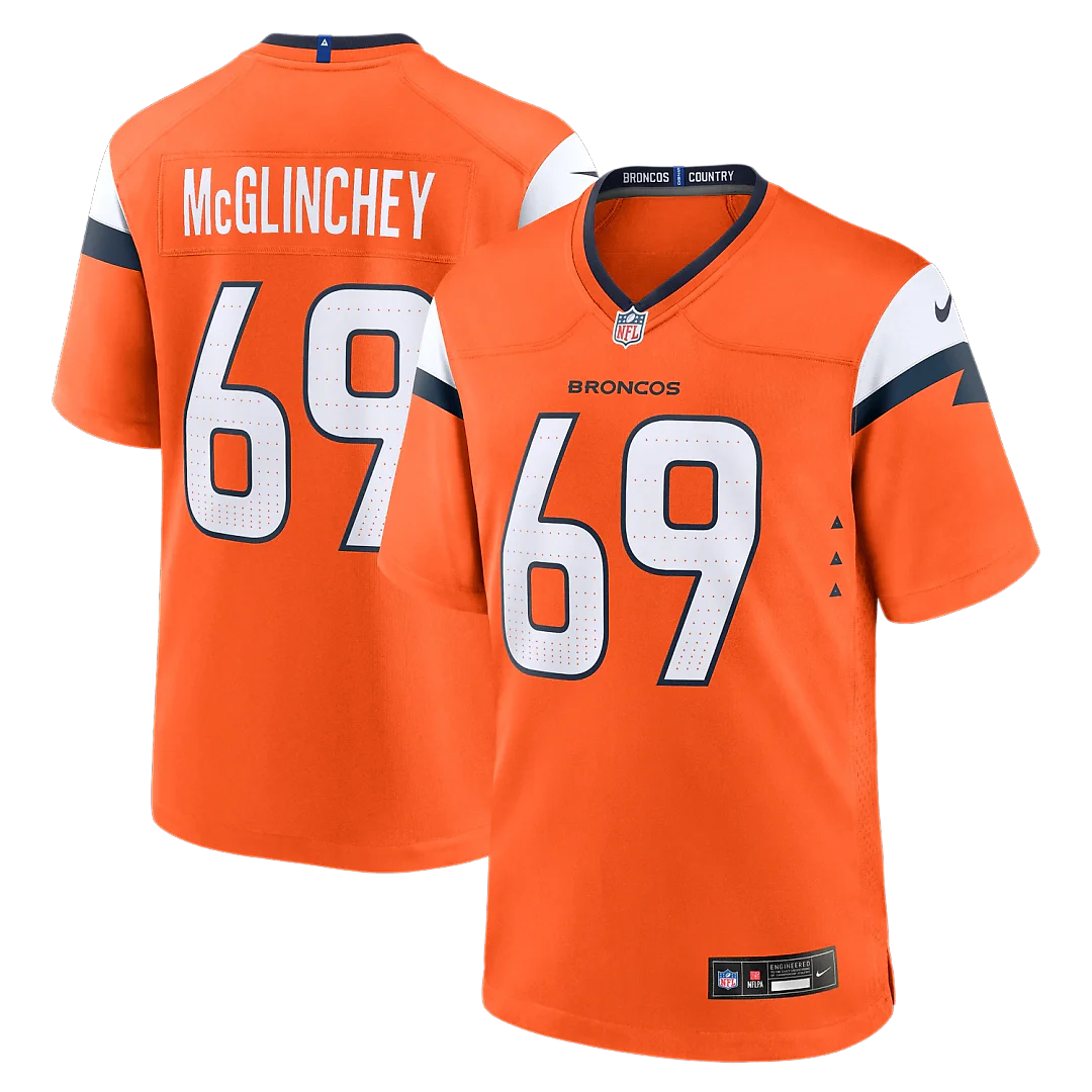 Zennovawear Mike McGlinchey Denver Broncos Team Game Jersey - Orange
