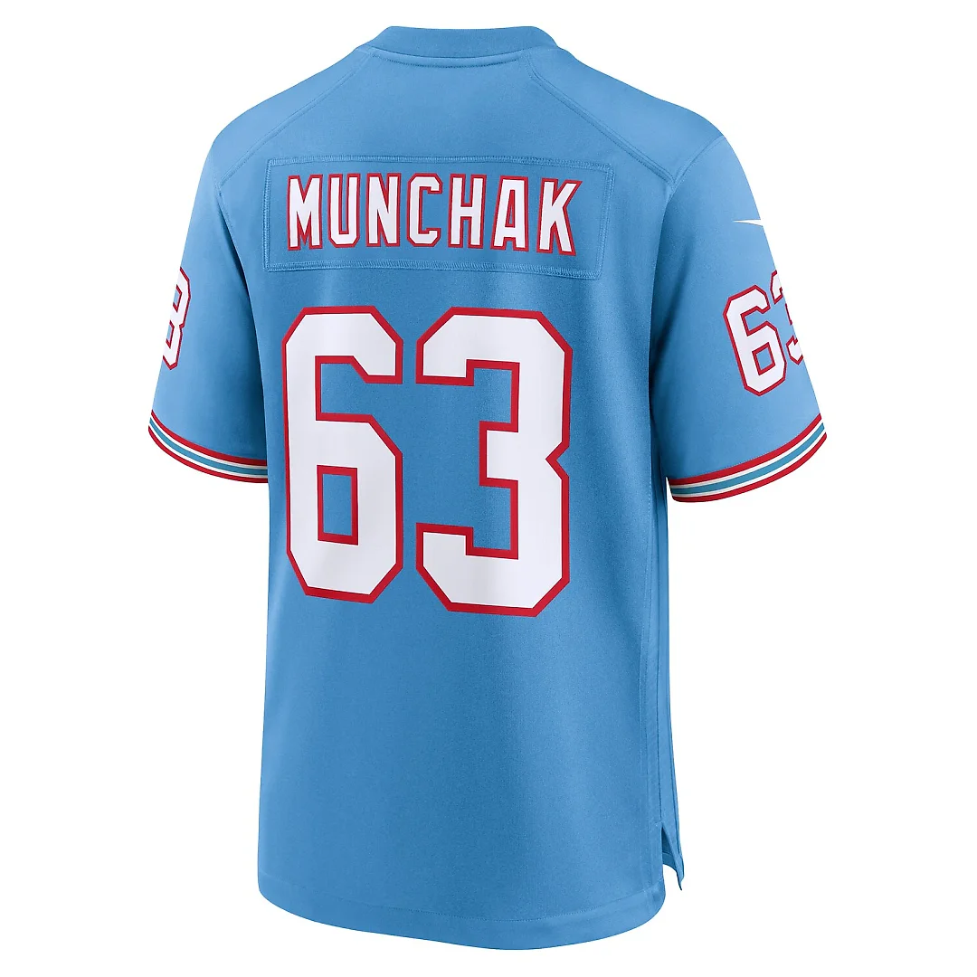 Zennovawear Mike Munchak Tennessee Titans Retired Player Alternate Game Jersey - Light Blue