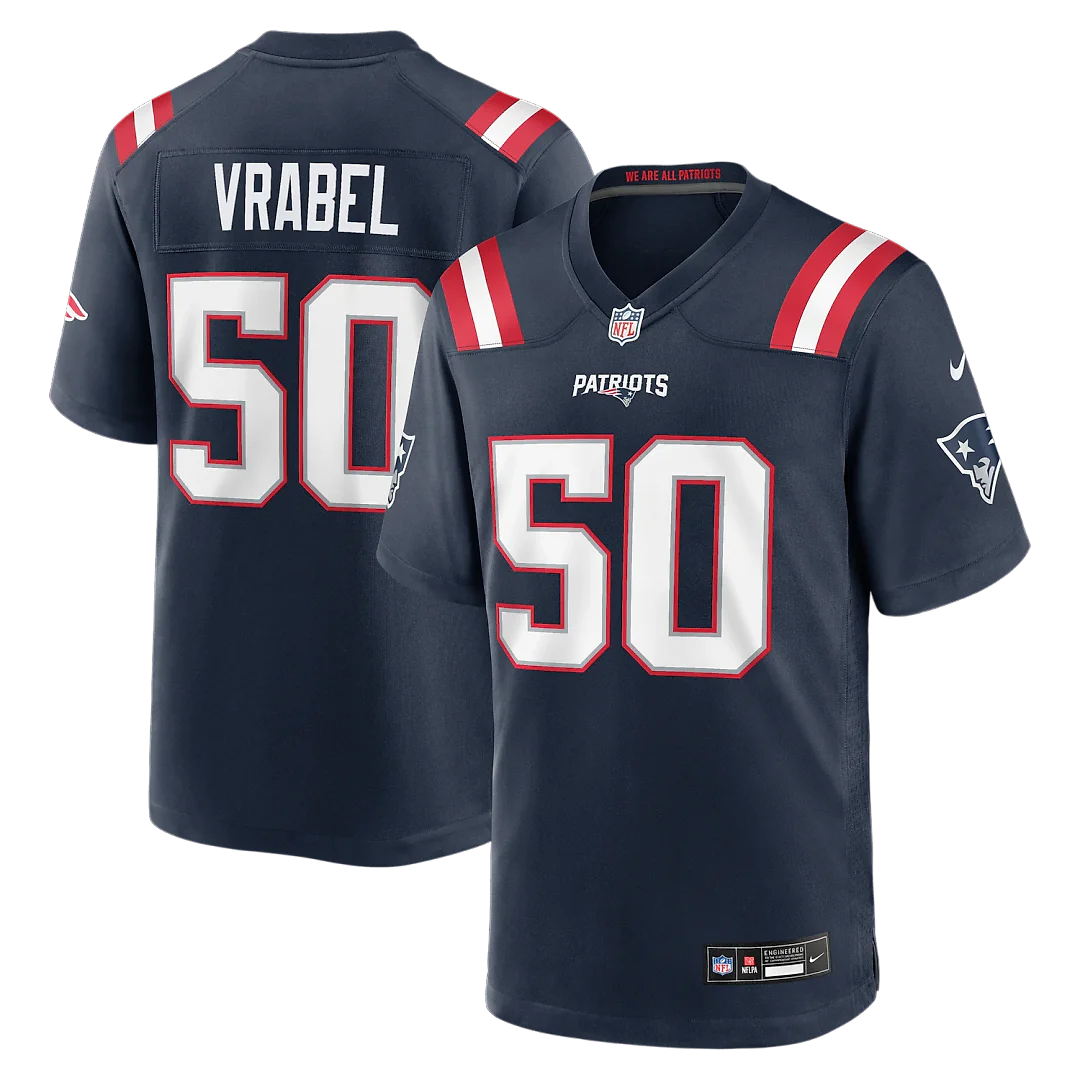 Zennovawear Mike Vrabel New England Patriots Game Retired Player Jersey - Navy