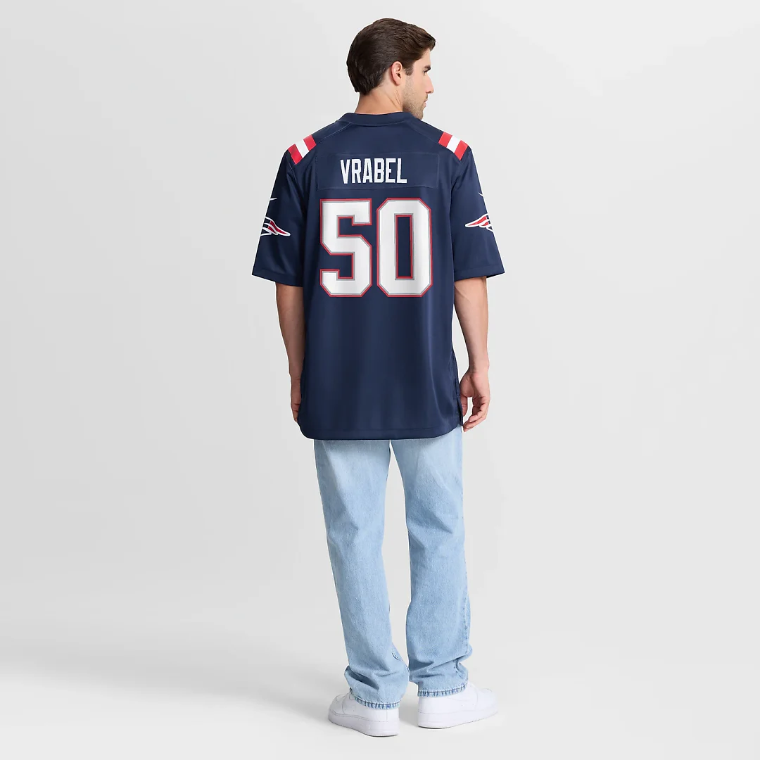 Zennovawear Mike Vrabel New England Patriots Game Retired Player Jersey - Navy