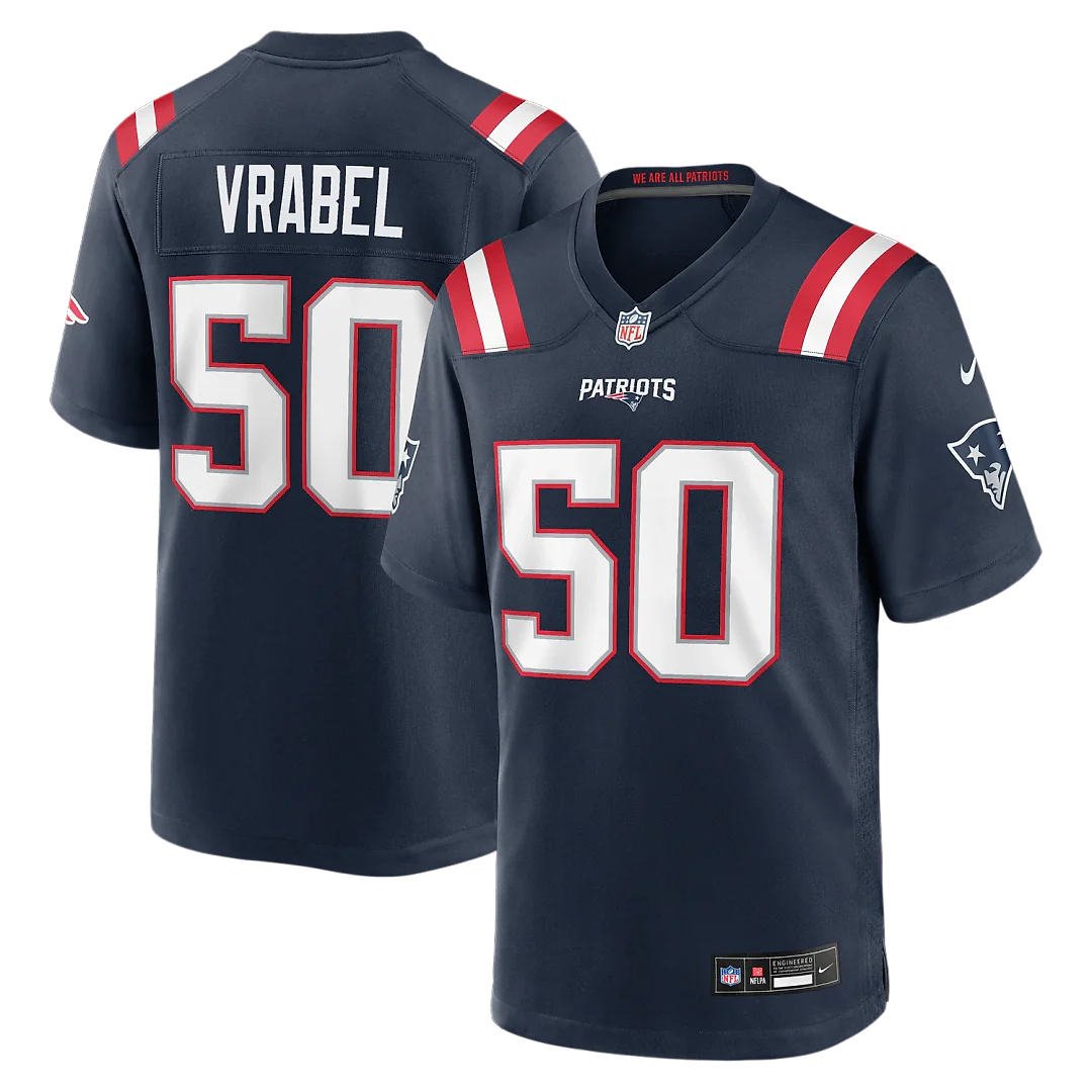 Zennovawear Mike Vrabel New England Patriots Game Retired Player Jersey - Navy