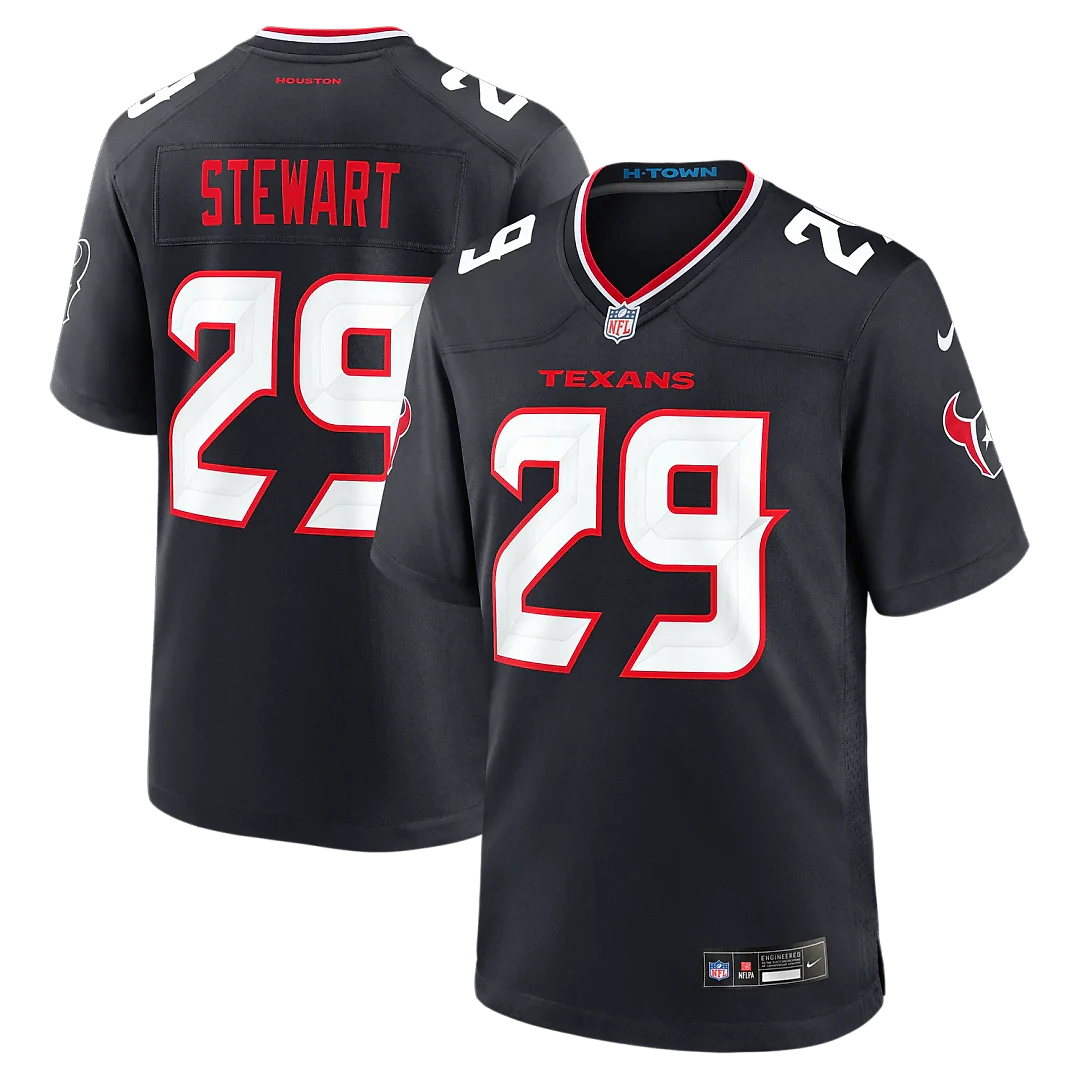 Zennovawear M.J. Stewart Houston Texans Team Game Jersey - Navy