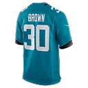 Zennovawear Montaric Brown Jacksonville Jaguars Game Player Jersey - Teal