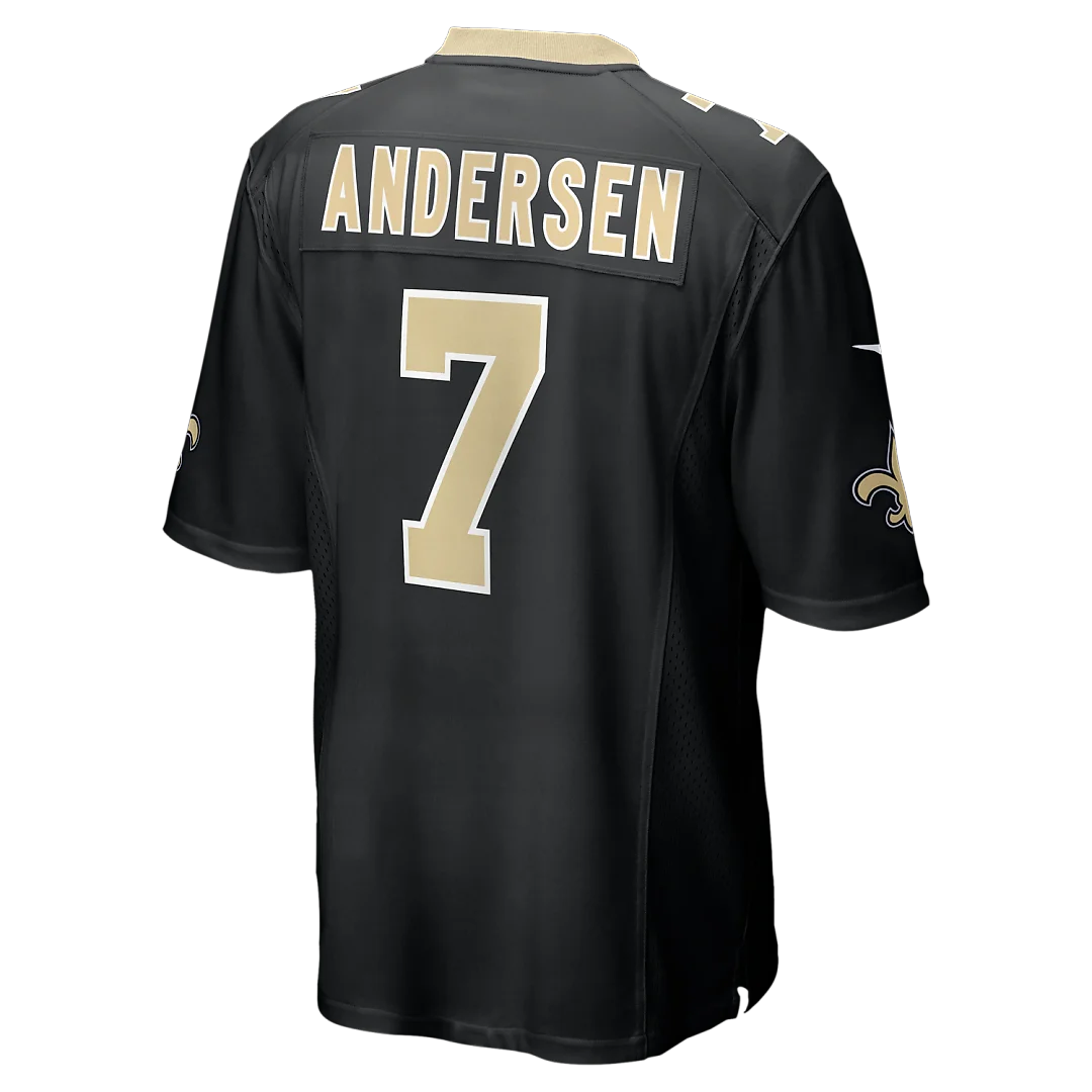 Zennovawear Morten Andersen New Orleans Saints Game Retired Player Jersey - Black