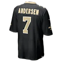 Zennovawear Morten Andersen New Orleans Saints Game Retired Player Jersey - Black