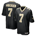 Zennovawear Morten Andersen New Orleans Saints Game Retired Player Jersey - Black