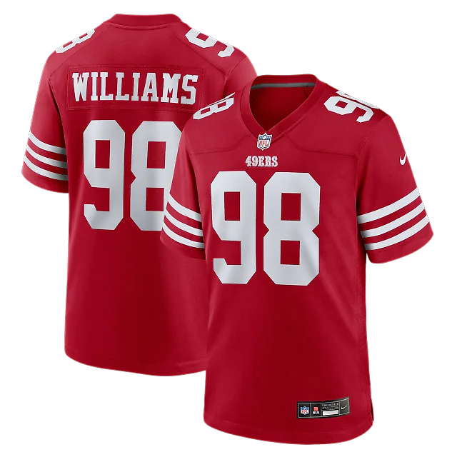 Zennovawear Mykel Williams San Francisco 49ers Game Player Jersey - Scarlet