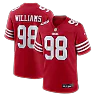 Zennovawear Mykel Williams San Francisco 49ers Game Player Jersey - Scarlet