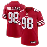 Zennovawear Mykel Williams San Francisco 49ers Team Game Jersey - Scarlet