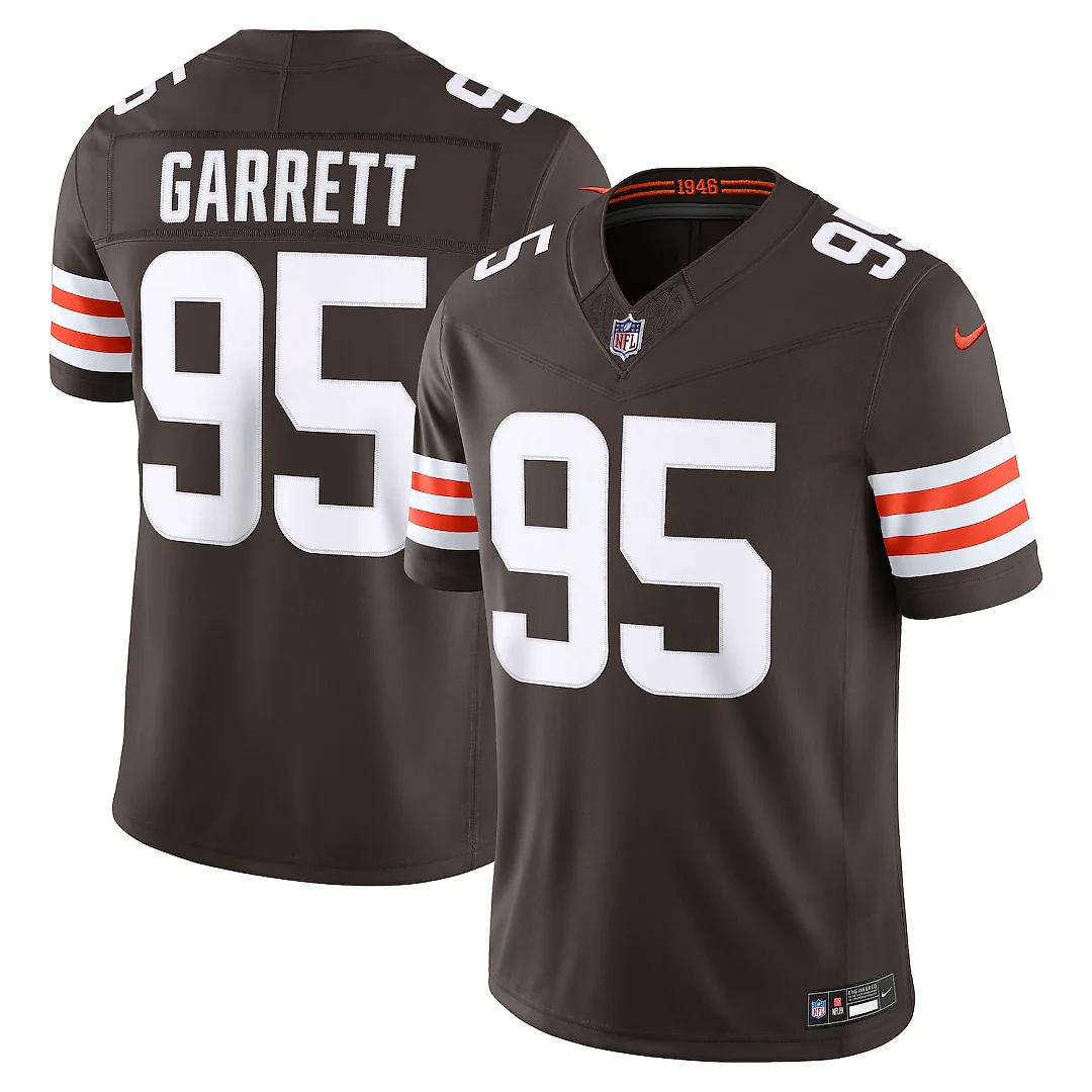 Zennovawear Myles Garrett Cleveland Browns Team Vapor FUSE. Stitched Limited Jersey - Brown