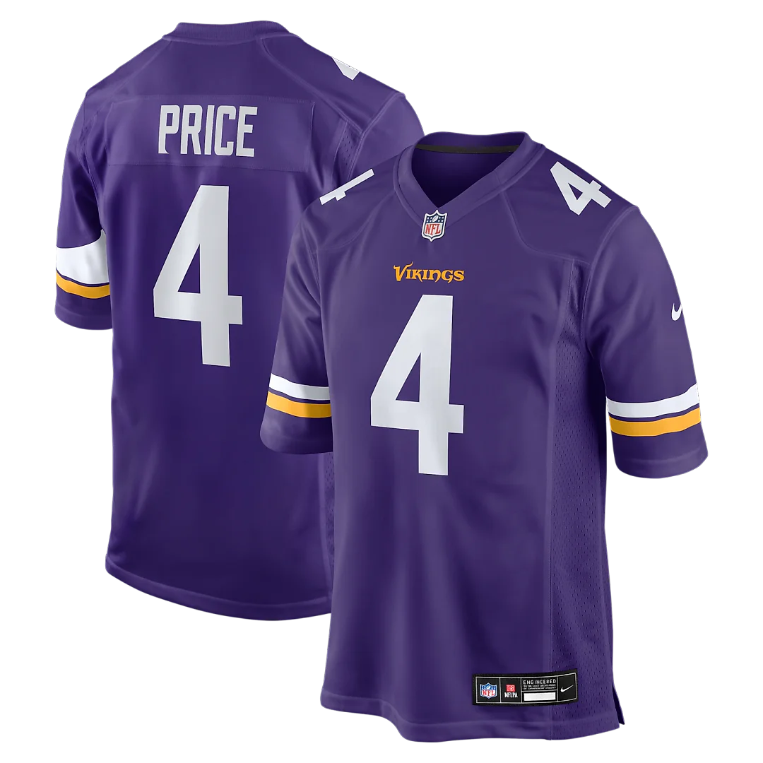 Zennovawear Myles Price Minnesota Vikings Team Game Jersey - Purple