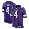 Zennovawear Myles Price Minnesota Vikings Team Game Jersey - Purple