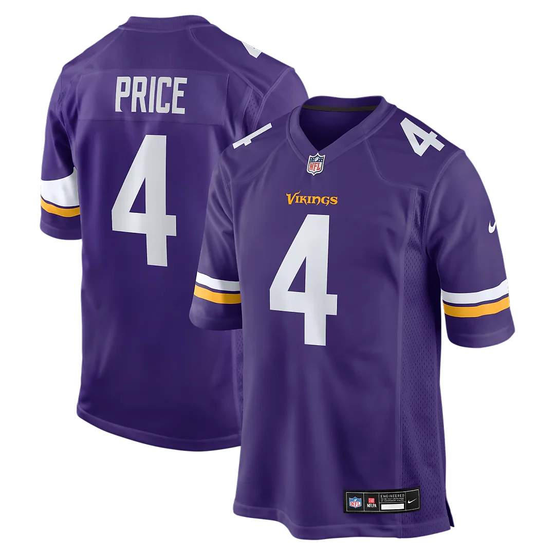 Zennovawear Myles Price Minnesota Vikings Team Game Jersey - Purple