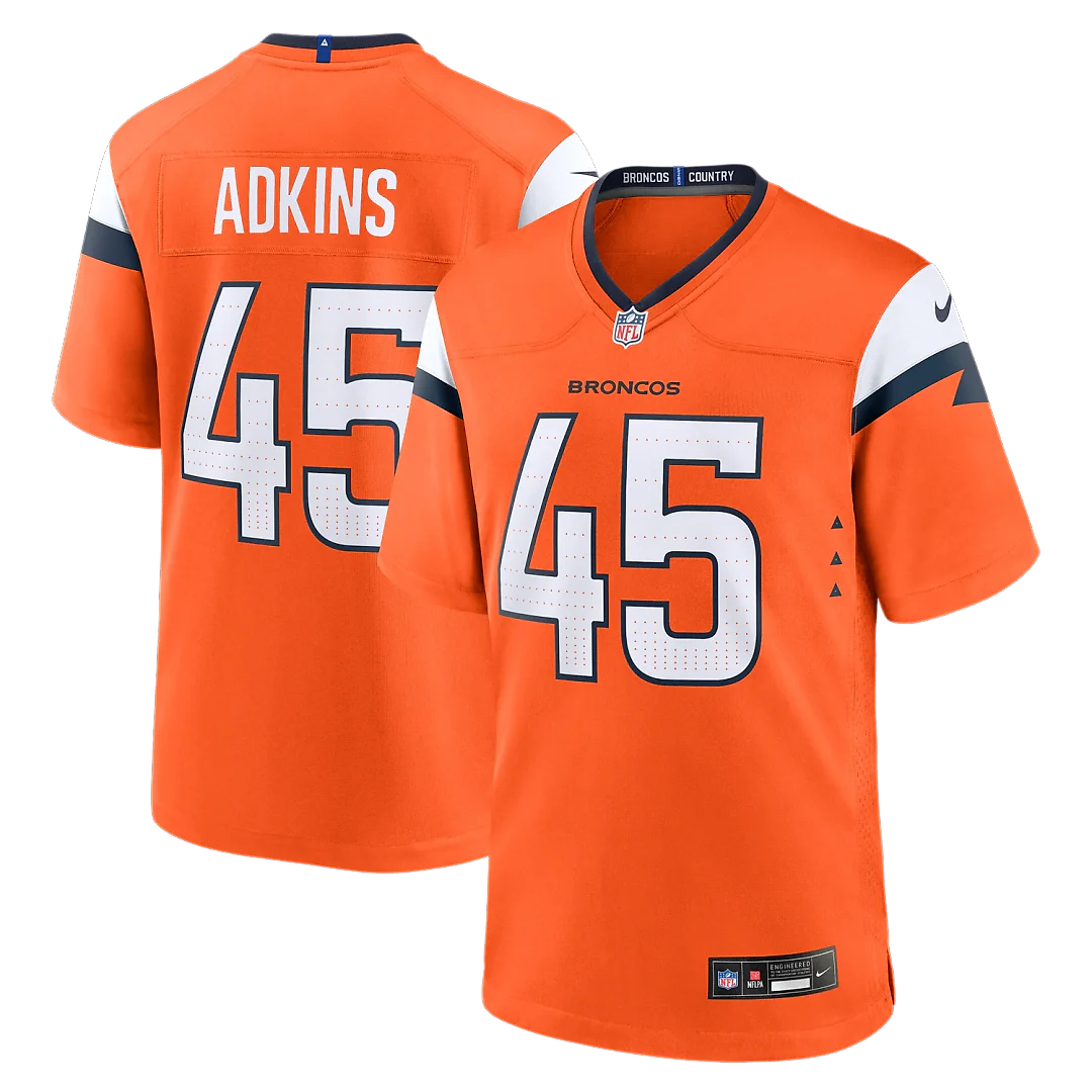 Zennovawear Nate Adkins Denver Broncos Team Game Jersey - Orange