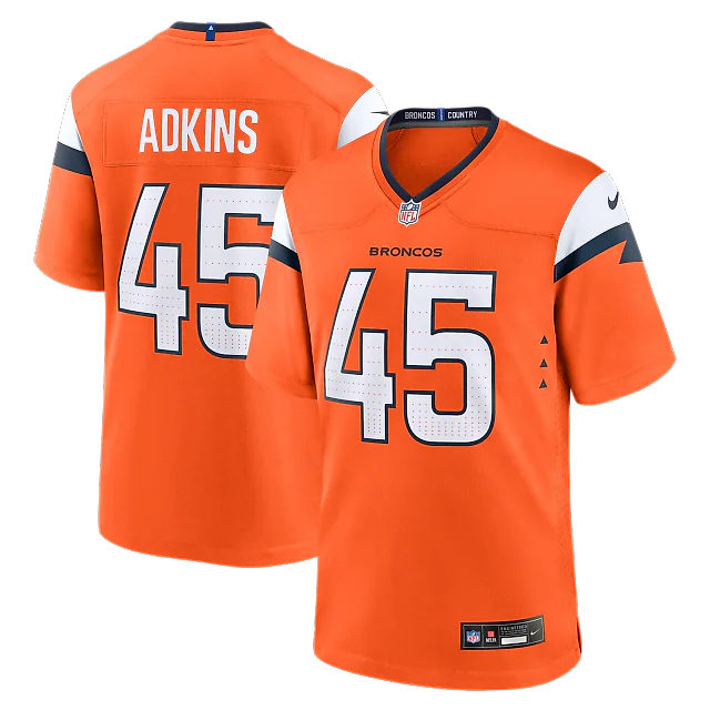 Zennovawear Nate Adkins Denver Broncos Team Game Jersey - Orange