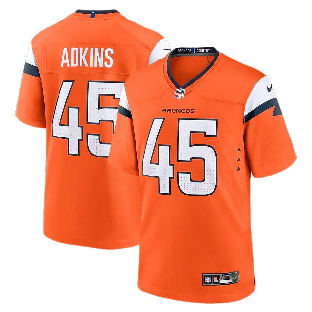 Zennovawear Nate Adkins Denver Broncos Team Game Jersey - Orange
