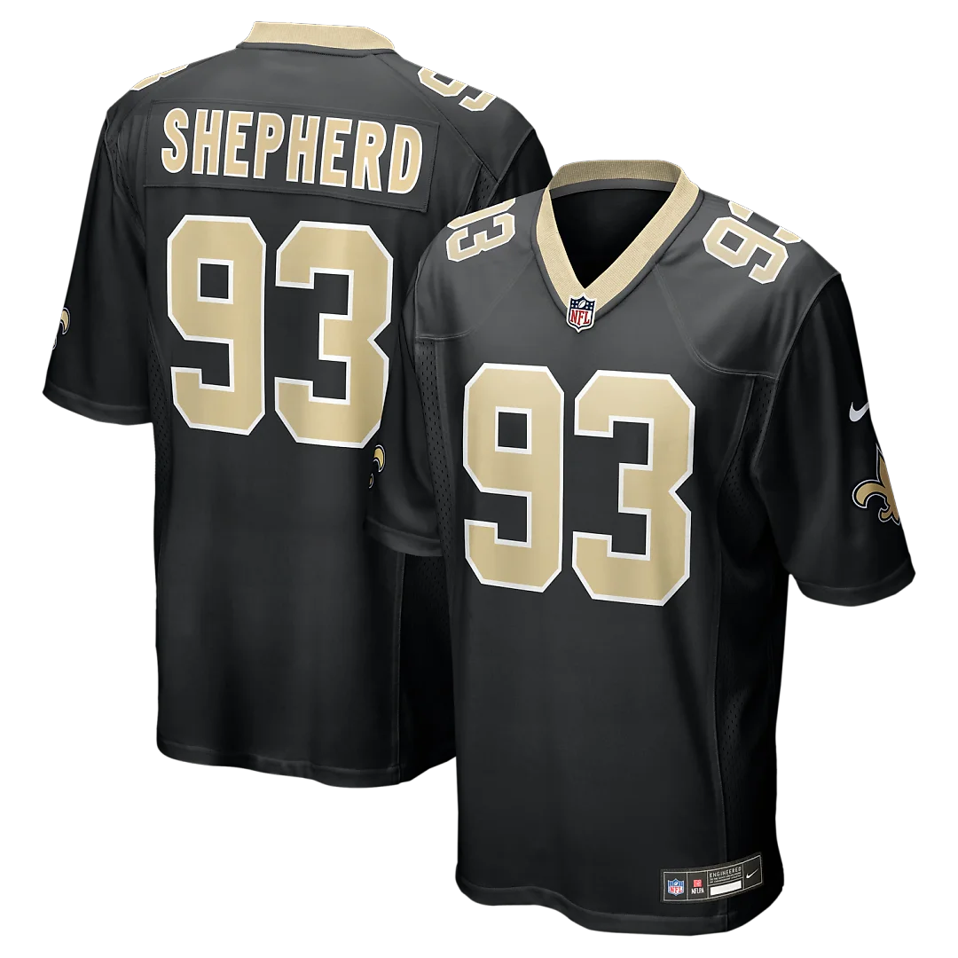 Zennovawear Nathan Shepherd New Orleans Saints Game Jersey - Black
