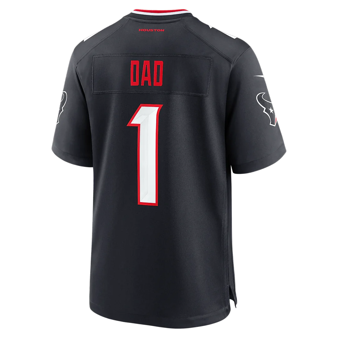 Zennovawear Houston Texans #1 Dad Game Jersey - Navy