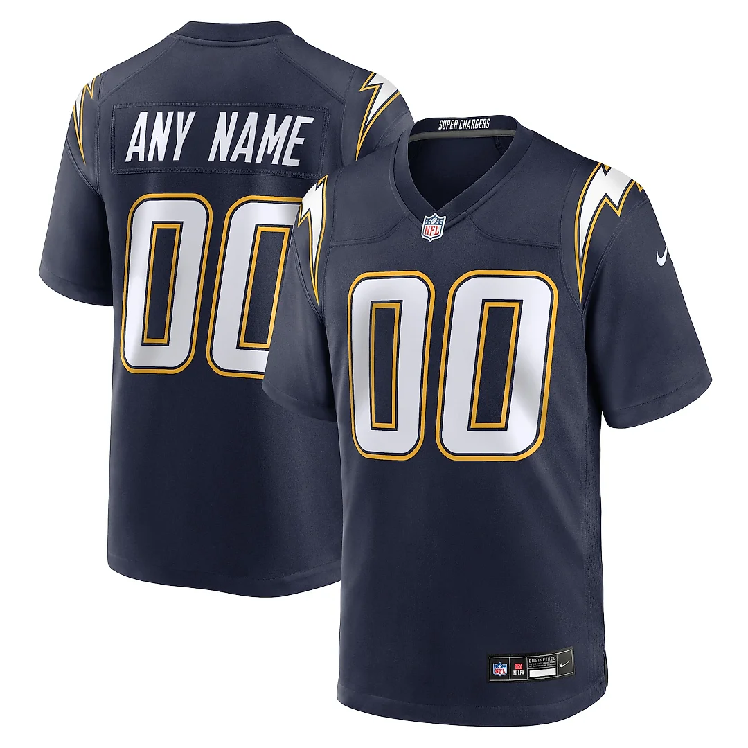 Zennovawear Los Angeles Chargers Alternate Super Chargers Game Custom Jersey - Navy