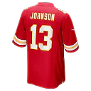 Zennovawear Nazeeh Johnson Kansas City Chiefs Game Player Jersey - Red