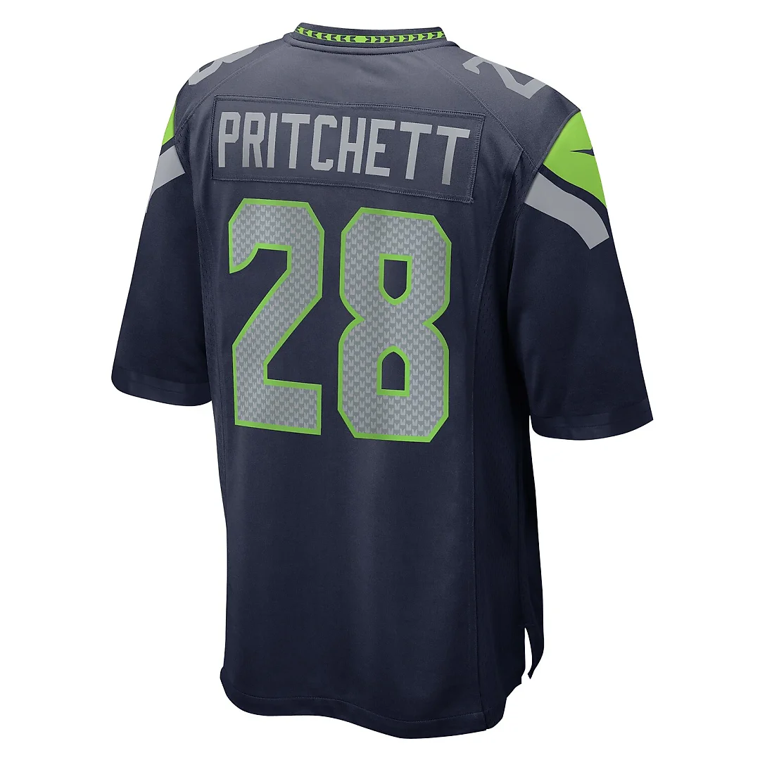 Zennovawear Nehemiah Pritchett Seattle Seahawks Game Jersey - College Navy