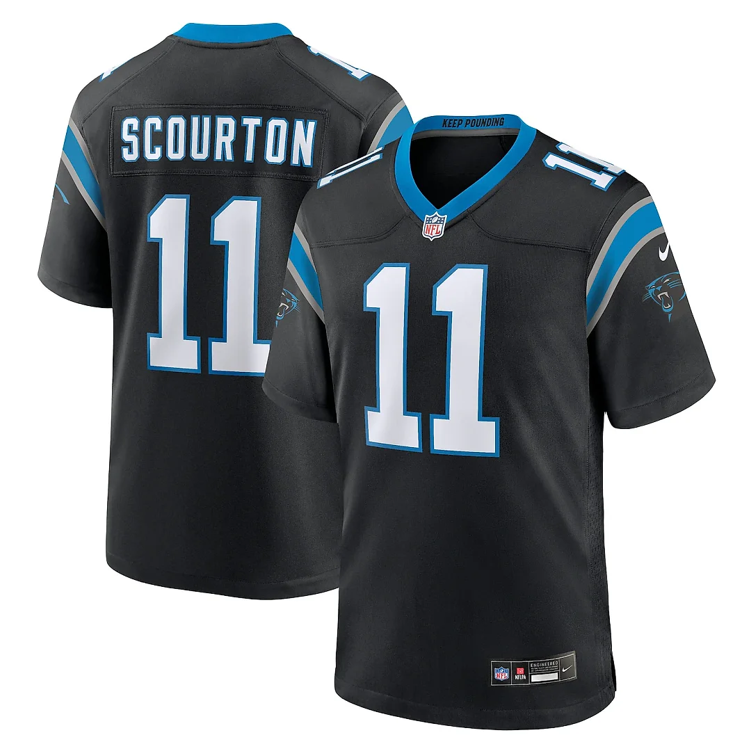 Zennovawear Nic Scourton Carolina Panthers Team Game Jersey - Black