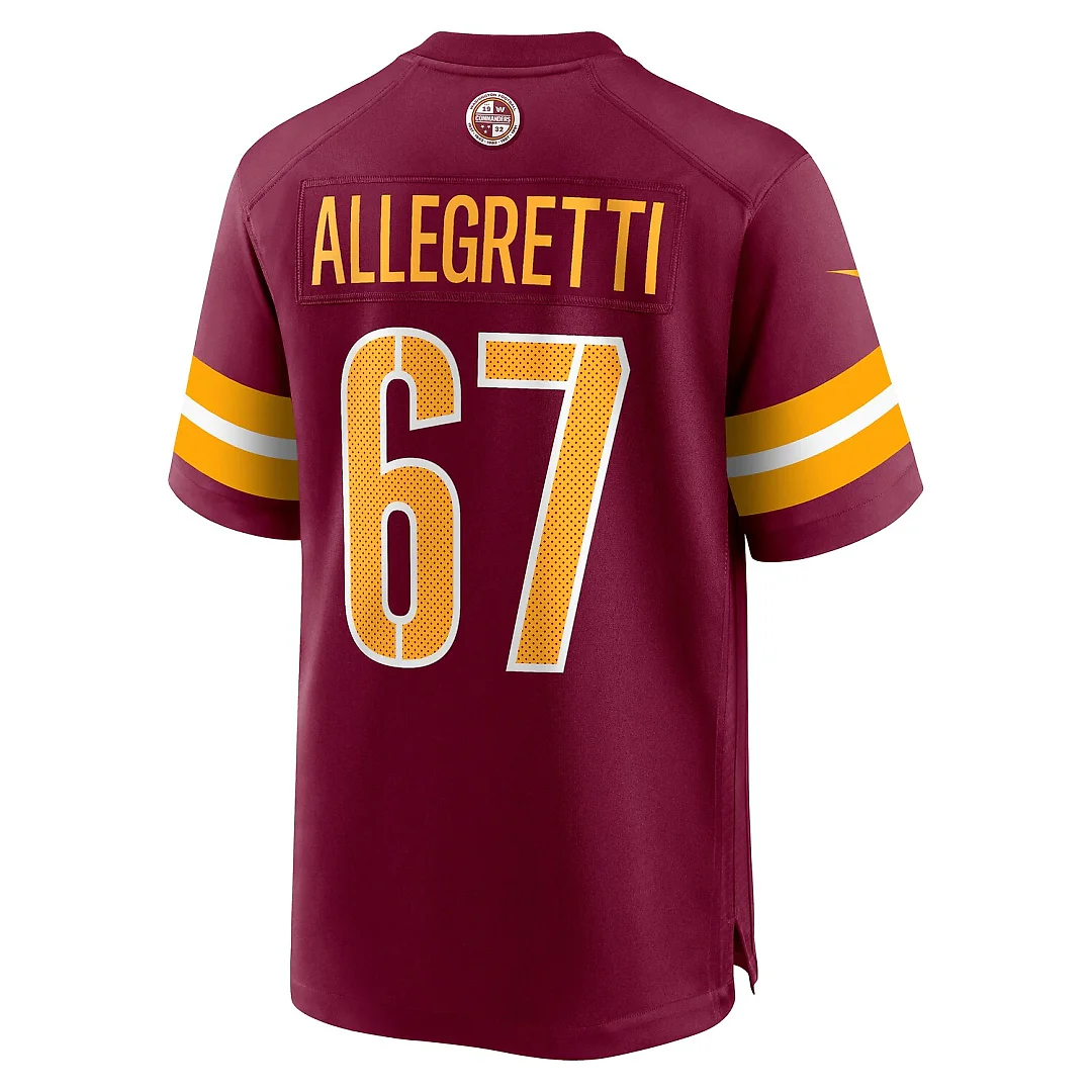 Zennovawear Nick Allegretti Washington Commanders Game Jersey - Burgundy
