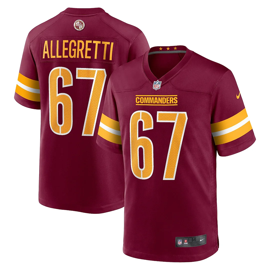 Zennovawear Nick Allegretti Washington Commanders Game Jersey - Burgundy