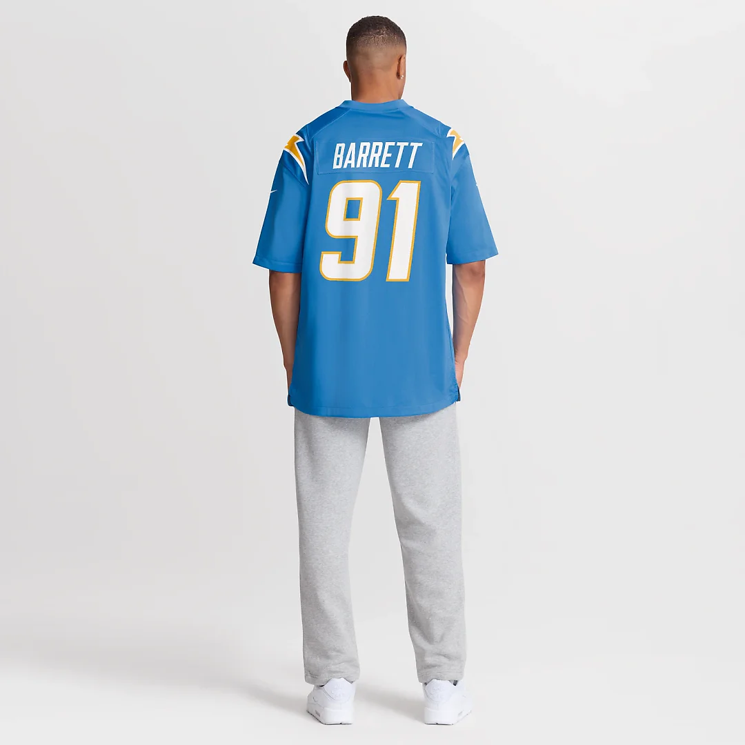 Zennovawear Nick Barrett Los Angeles Chargers Team Game Jersey - Powder Blue