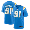 Zennovawear Nick Barrett Los Angeles Chargers Team Game Jersey - Powder Blue