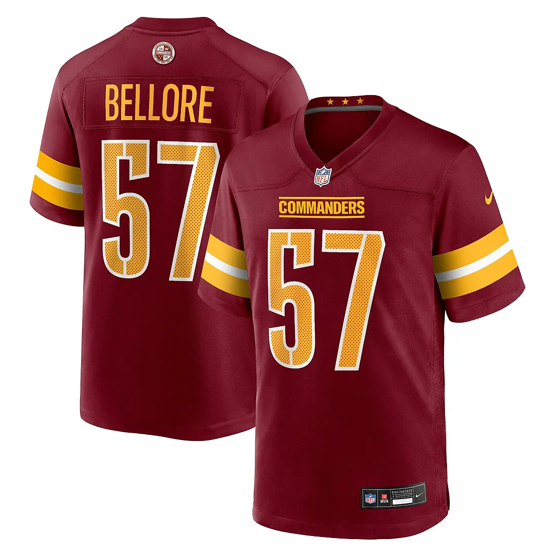 Zennovawear Nick Bellore Washington Commanders Team Game Jersey - Burgundy