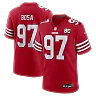 Zennovawear Nick Bosa San Francisco 49ers 80th Anniversary Game Jersey - Scarlet