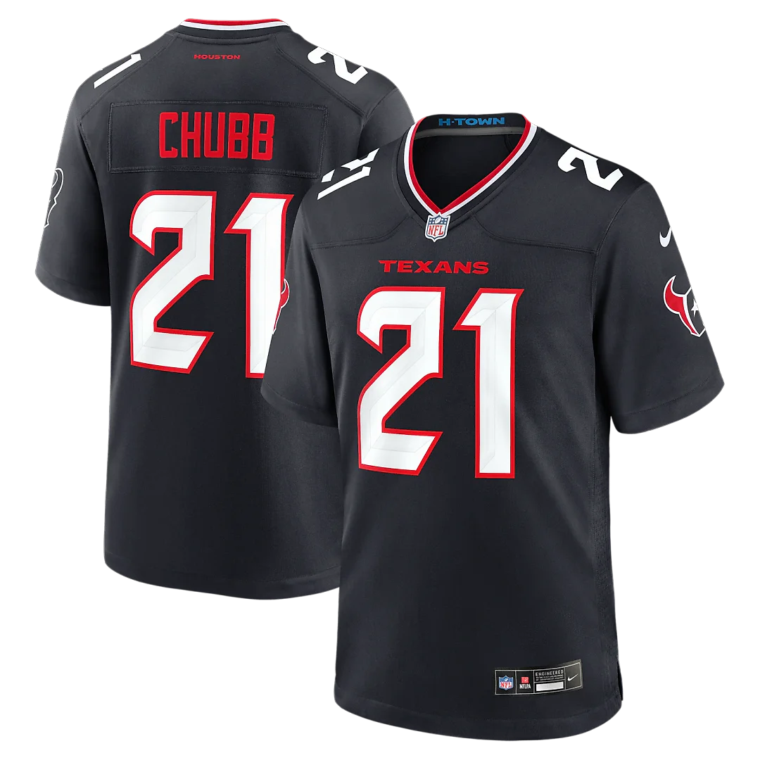 Zennovawear Nick Chubb Houston Texans Team Game Jersey - Navy
