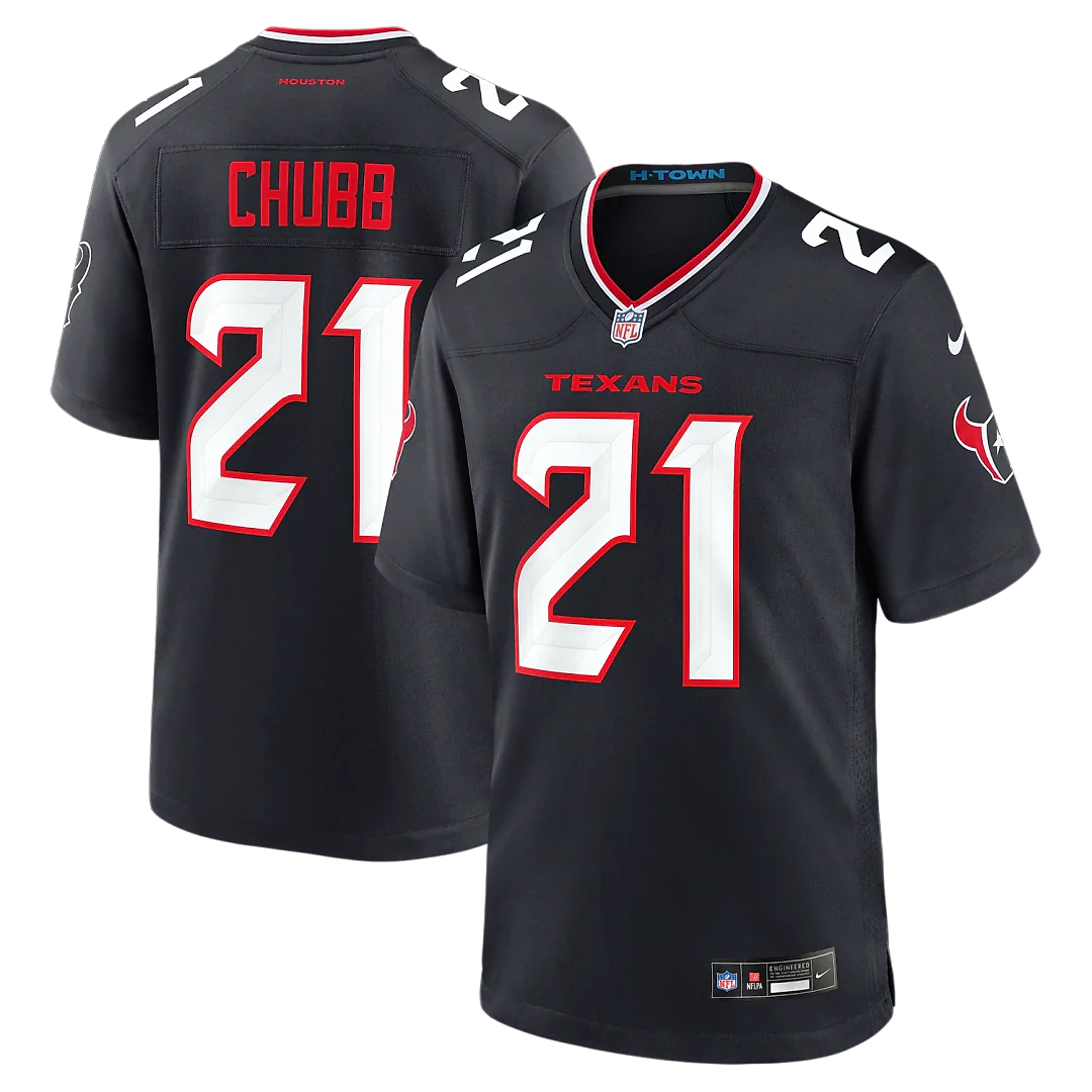 Zennovawear Nick Chubb Houston Texans Team Game Jersey - Navy